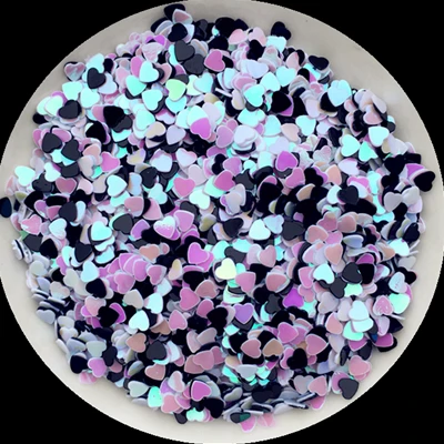 

20g/Lot 3mm Heart Shape Sequins Mix Black White Loose Sequin Paillettes for Nail art,Women manicure ,Wedding Decoration confetti