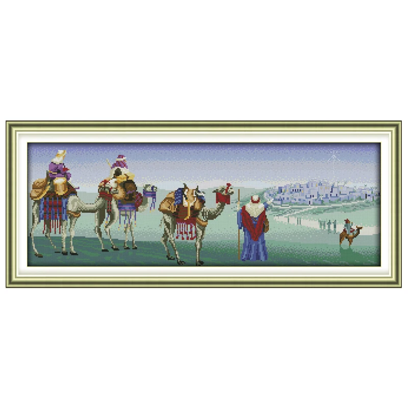 Joy Sunday Ship of The Desert 패턴 계산 DIY 스탬프 DMC 크로스 스티치 키트, 자수 바느질 세트 공예, 11CT, 14CT, 16CT