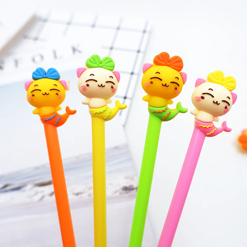 

Cartoon Mermaid gel pens for writing Cute 0.5mm black ink Signature pen office school supplies Promotional Gift