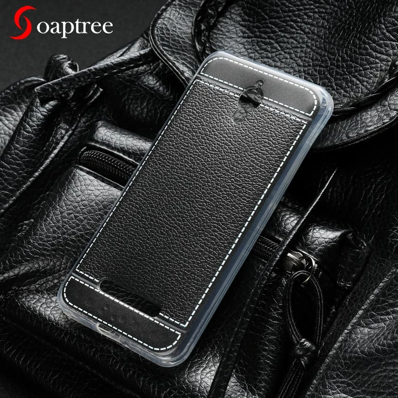 

Soaptree Silicone Case For TP-LINK Neffos Y5 Case Litchi TPU Anti-knock Coque For TP-Link Neffos C5 Plus Case Plain Cover