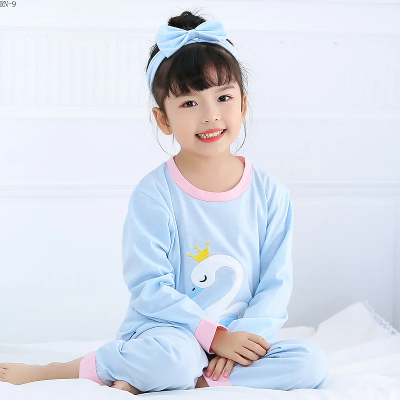 2019 Children Pajamas Suit Long Sleeve Girls Spring Pijamas Sets Baby Sleepwear Cute Girls Pajamas Autum Kids Sleepwear Set