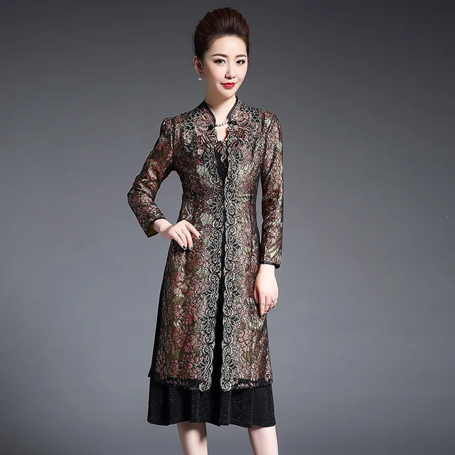 high quality 2018 free shipping mother autumn wedding middle aged quality plus size clothes
