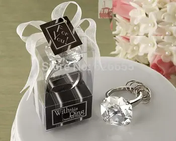Llavero con forma de anillo de diamante Accesorios para llaveros recuerdos de fiesta para el hogar, regalos de boda para invitados, recuerdos de boda