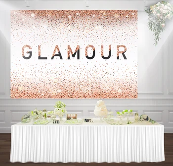 

HUAYI pink glitter glamour wedding Birthday Party Banner sparkle Photo Booth backdrop digital background lw-1067