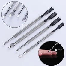 BORN PRETTY 1 шт. двухсоставные палочки для отодвигания кутикулы нержавеющая сталь педикюр маникюр дизайн ногтей инструменты