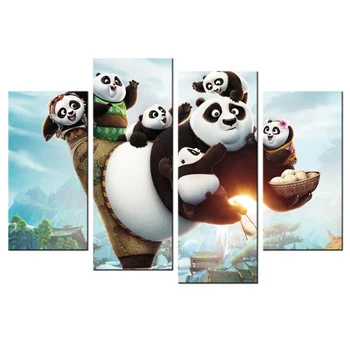 

Kids Baby Room Decor Kung Fu Panda3 HD Picture Canvas Wall Poster Home Decorations Contemporary Art Decorative Painting 5 Piece