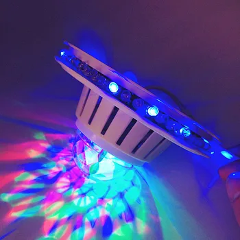 

3W Multi LED Portable Stage DJ Light Auto Rotating Bulb with EU plug for Home Party Bar Club Holiday Show changing Color