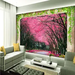 Beibehang пользовательские фото обои 3D стерео большие фрески современного искусства Cherry диван-кровать спальня красивые Cherry дерево обои