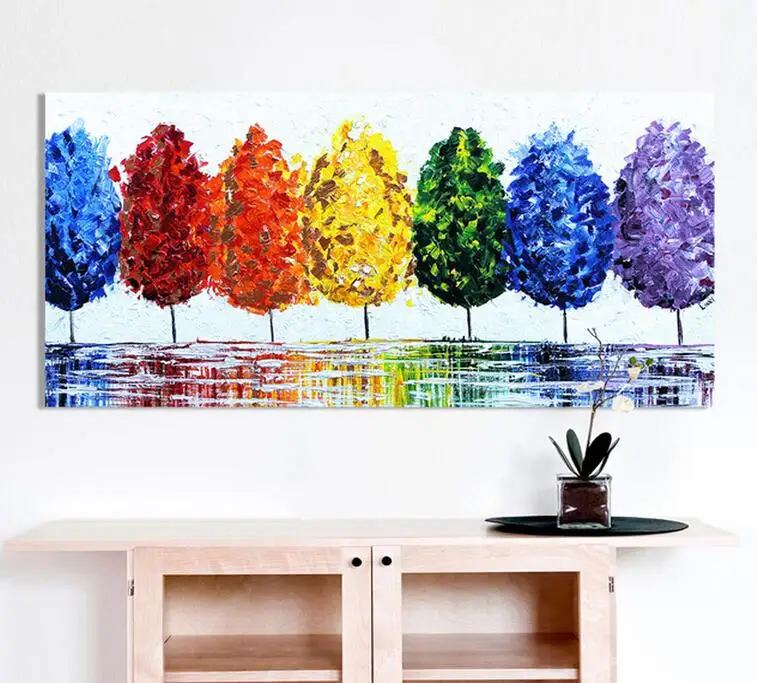 Hand-painted Rainbow Tree