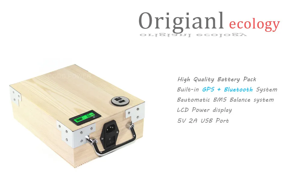 Sale APP 36V 40AH Electric bike LiFePO4 Battery Pack Phone control Electric bicycle Scooter ebike Power 1600W Wood 6