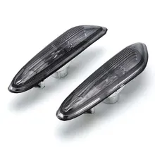Novo 2 pçs esquerda + direita lado marcador turno sinal luzes fumaça/claro para fender lado marcador luz para bmw e90 e91 e92 e93 06-11
