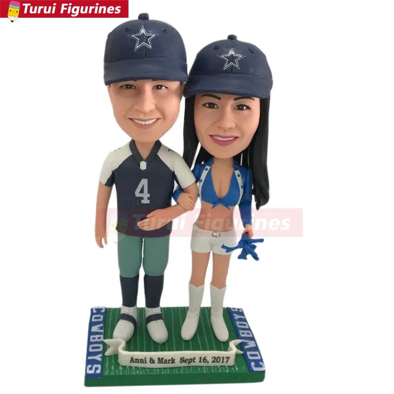 

Dallas Cowboys Wedding Cake Topper Cowboys Bobble Head Personalized Cowboys Cheerleader Girlfriend Cowboys Boyfriend Personalize