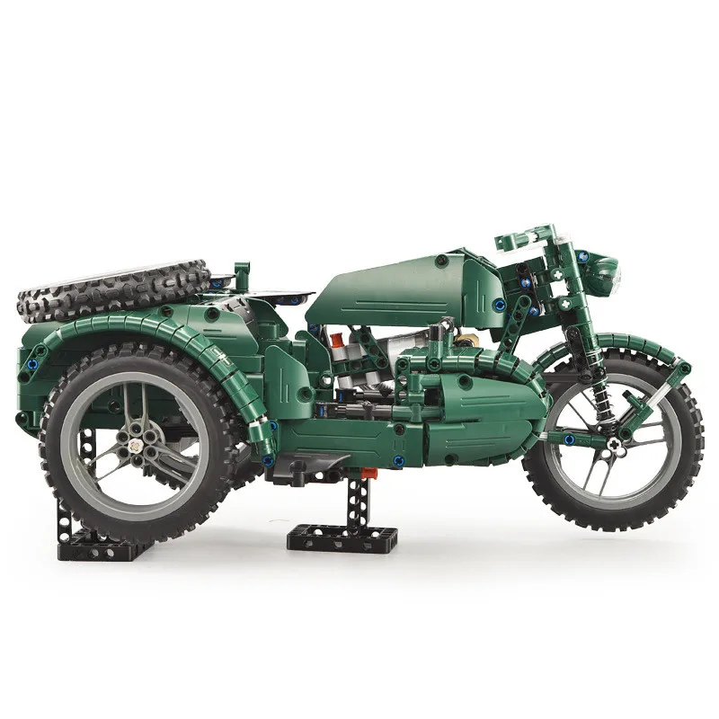  World War II Motorcycle Technic Military Remote Control RC Building Block Weapon Army Technic Serie