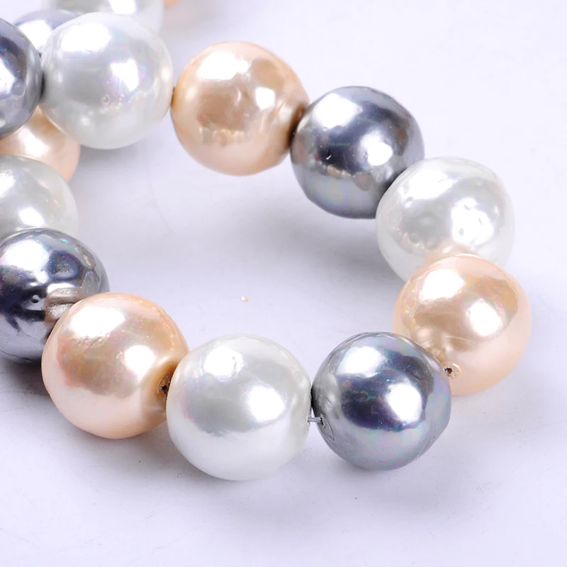 1pack/Lot 21mm Fashion Round Ball Natural Shell Pearl Loose Spacer Beads Mixed Multi Colours DIY for Jewelry & Craft necklace