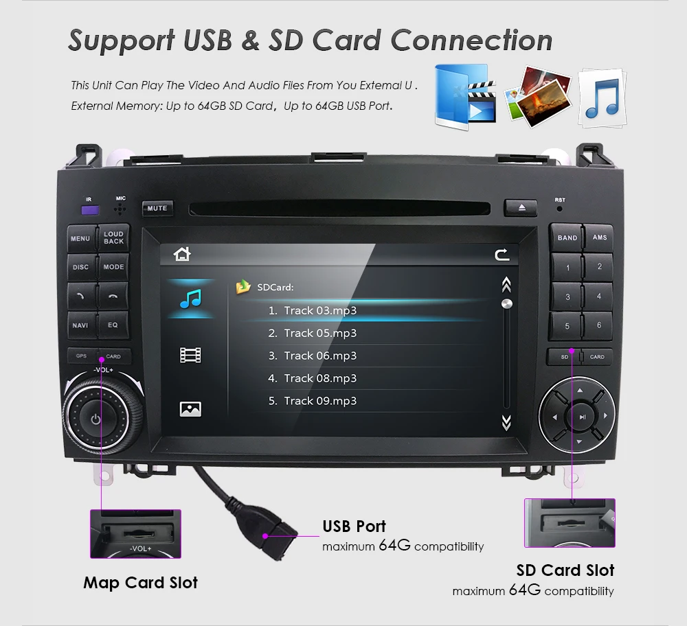 Sale Car In Dash DVD Player GPS Navigation for Mercedes-Benz W169 A150/A160/A170/A180/A200 W245 B160/B170/B180/B200 W639 Vito/Viano W 10