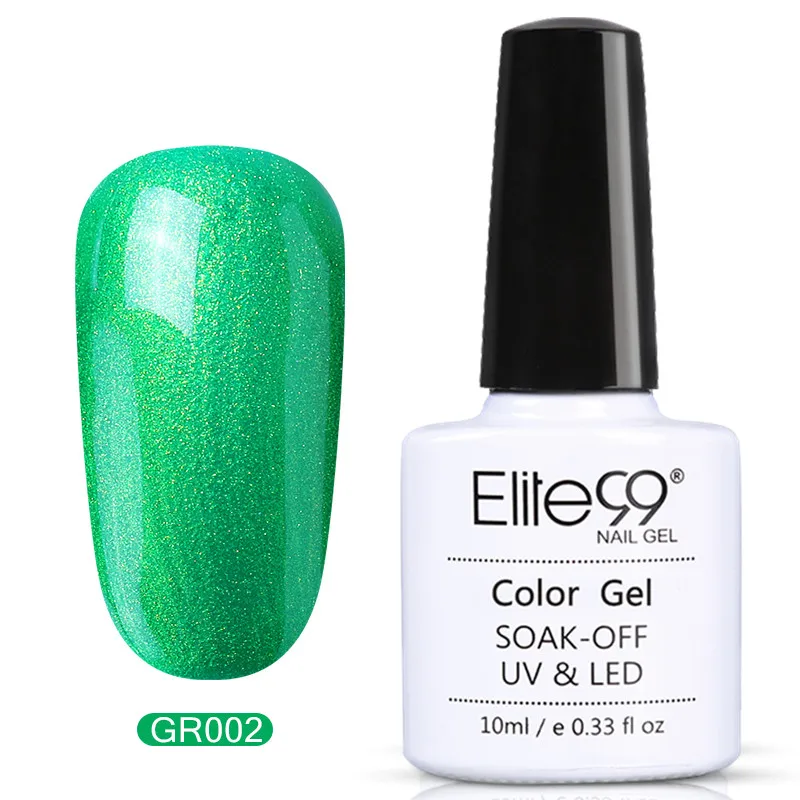 Elite99 Гель-лак серии зеленого цвета, долговечный Гель-лак для ногтей, вылечиваемый с УФ-лампой, светодиодный, основа, верхнее покрытие, Гель-лак, дизайн - Цвет: P-GR002