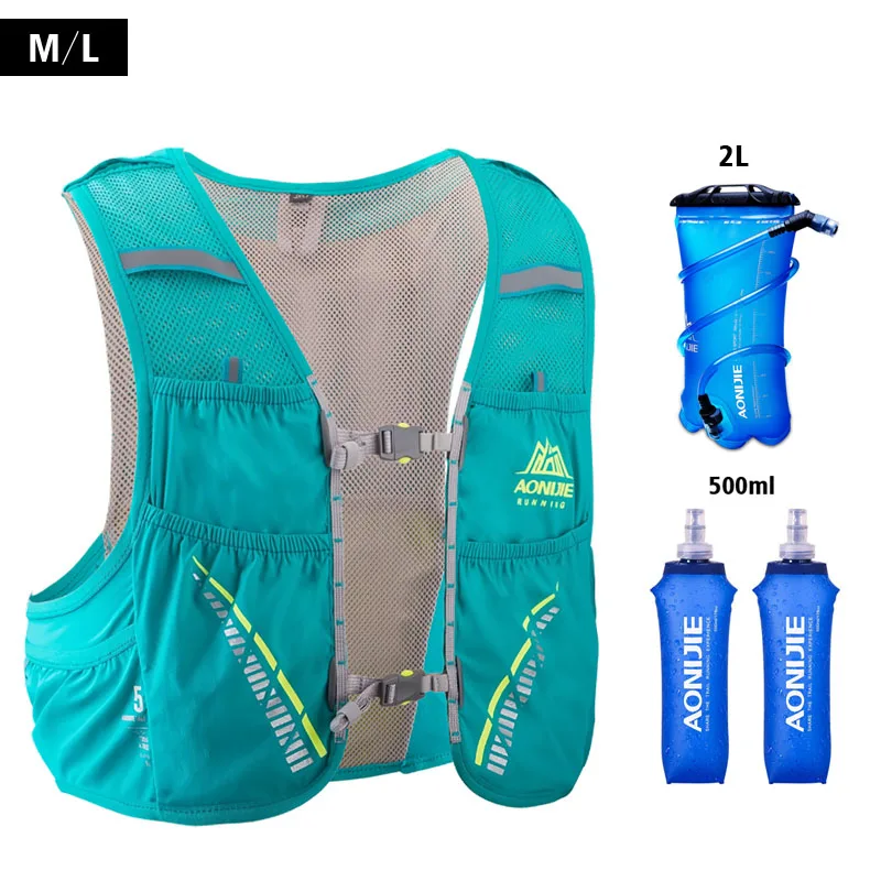 AONIJIE 5L гидратация пакет рюкзак сумка Жилет Жгут водный Пузырь походный Кемпинг бег марафон гонки скалолазание - Цвет: ML-Green-2L-500ML