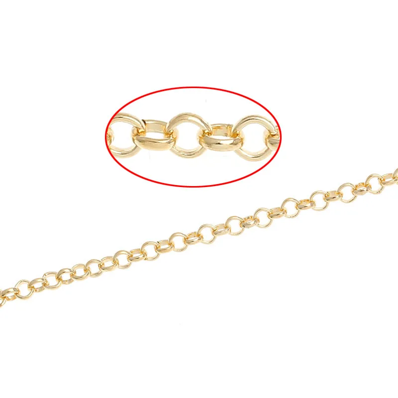 

DoreenBeads Alloy Link Cable Chains Gold color 2.5mm( 1/8"), 1 M 2015 new