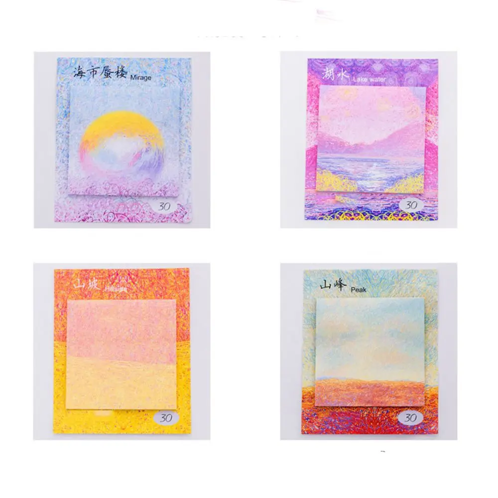 

30 Sheets/pack Cute Kawaii Painting Creative Memo Pad Sticky Notes Memo Notebook Stationery Paper Stickers Office School Supplie