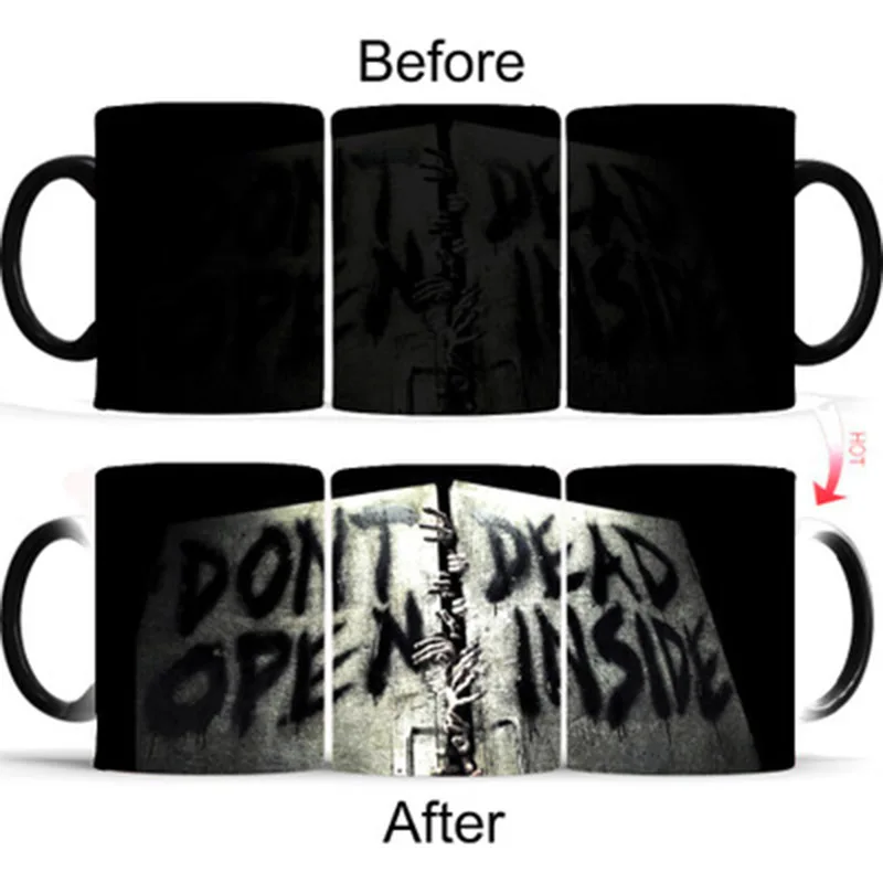 Walking Dead кружка 350 мл Цвет изменение сохраняющая тепло керамика Кофе кружки подарки сюрпризы Magic Чай чашка кружки окровавленные руки - Цвет: Style 4