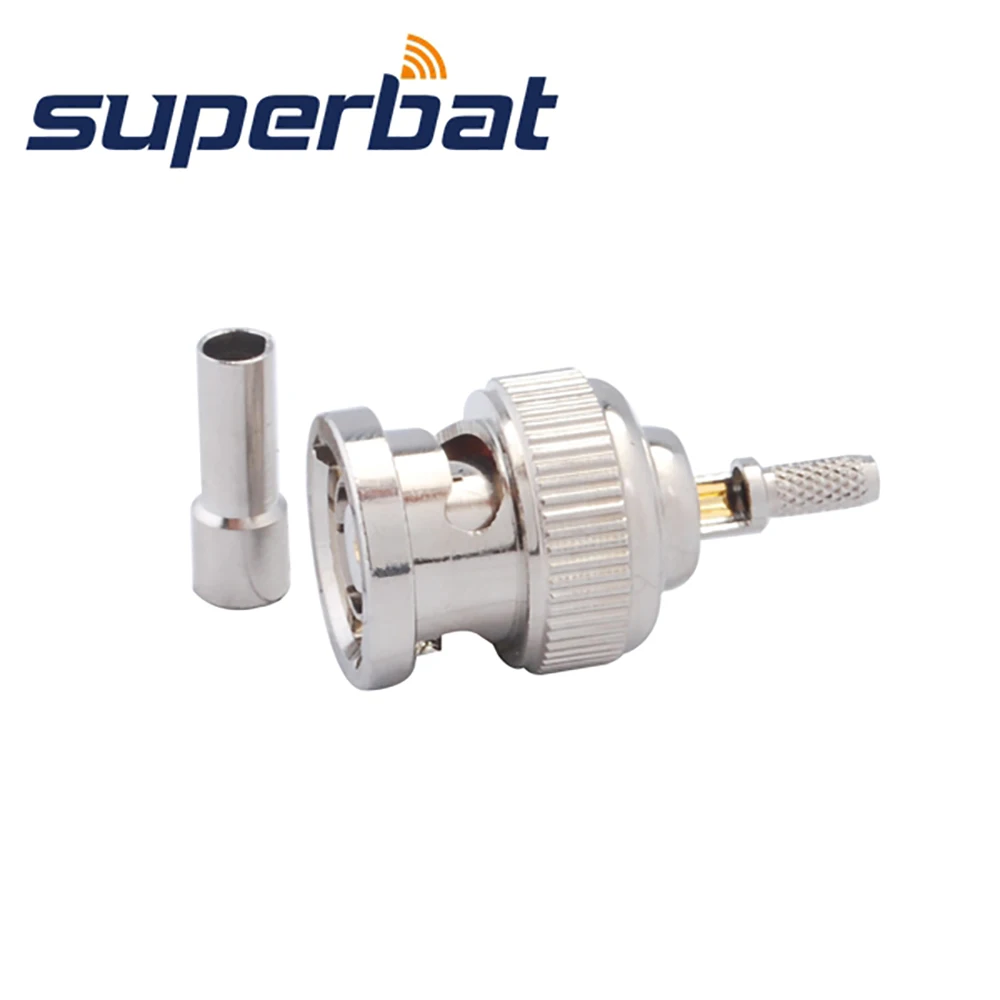 Superbat 10pcs RP-BNC Crimp Male/Female Pins RF Coaxial Connectors Set Compatible with RG316 RG179 RG178 Cables 1.13mm 1.37mm