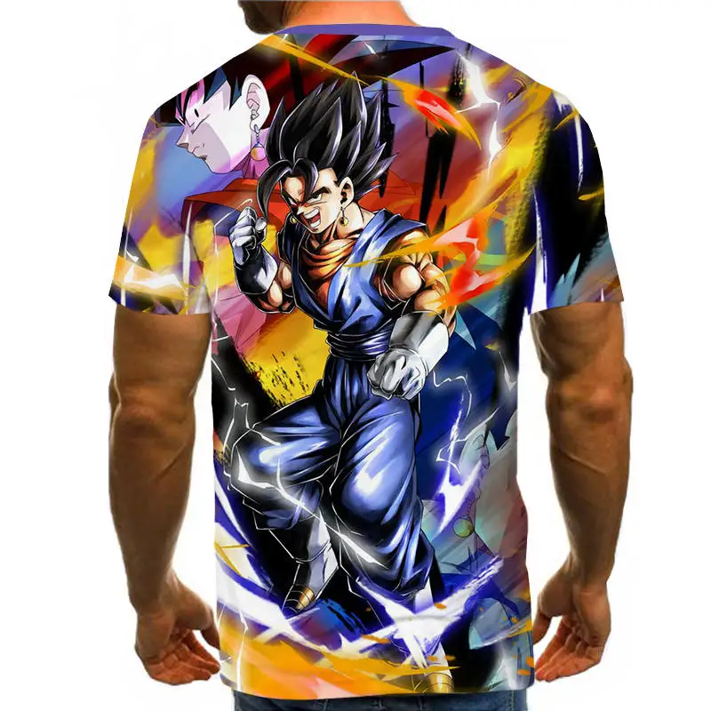 Супер Saiyan 3D футболка, аниме Dragon Ball Z Goku, летние модные футболки для мужчин/мальчиков, повседневная мужская футболка с рисунком, полный размер