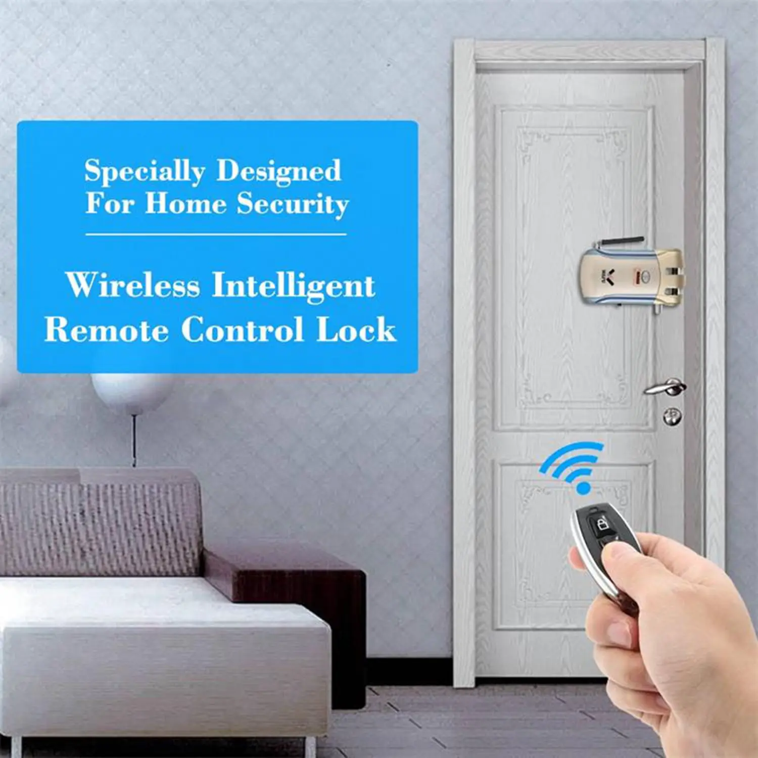 

2018 New Wireless Security Invisible Keyless Entry electronic Door Lock Home Smart Remote Control smart Lock with 4 Remote Key