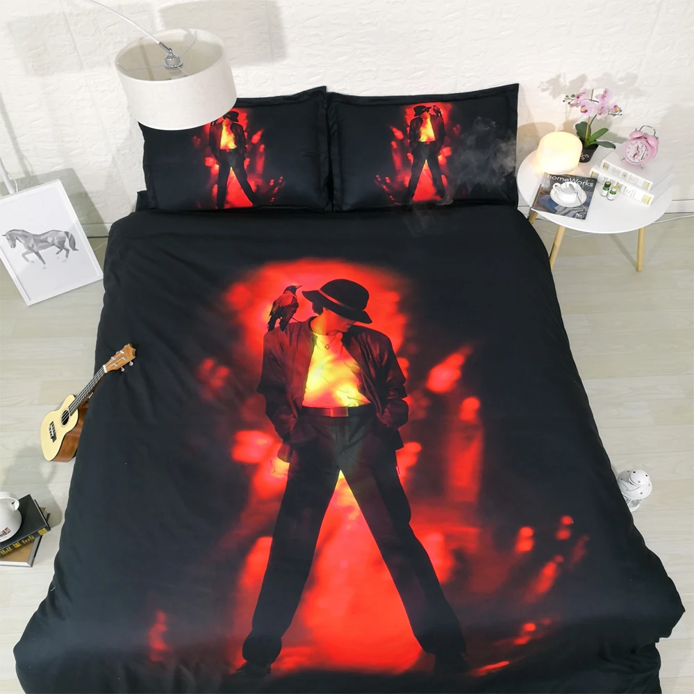 Michael Jackson Bedding Set 3PCS Duvet Cover Pillowcase UK Single Double King 