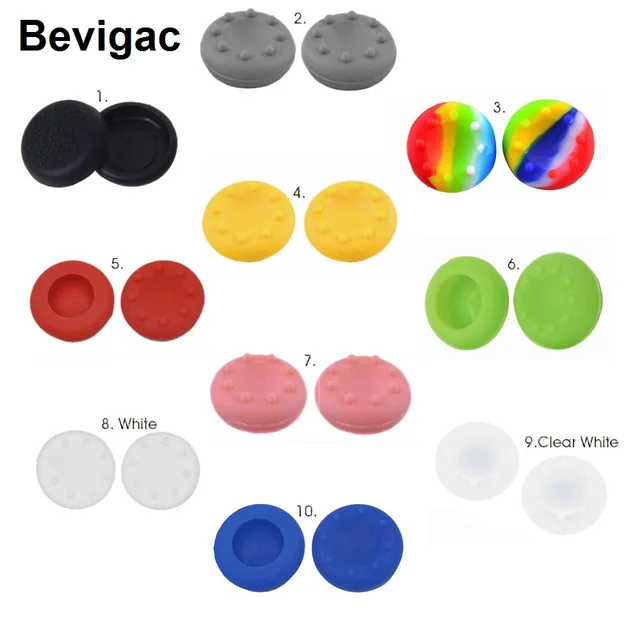 Special Offers Bevigac 2pcs Silicone Analog Controller Thumb Stick Grips Cap Cover Case for Sony Play Station Dualshock PS4 PS3 Console Gagdets