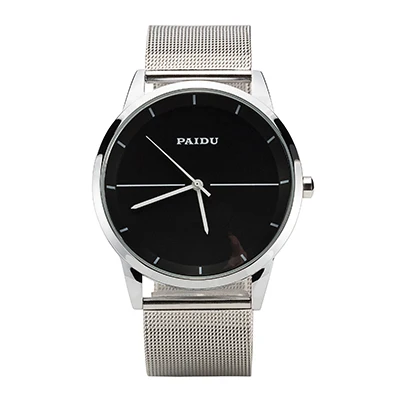 Кварцевые часы для влюбленных Марка Paidu нержавеющая сталь Группа для мужчин/для женщин модные наручные часы водонепроница - Цвет: silver man