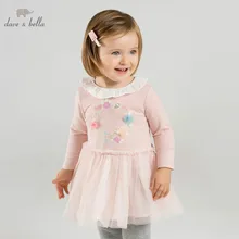 Dave bella/DBM9911; весенние платья принцессы для малышей; платье лолиты для девочек; детское высококачественное платье с длинными рукавами; платье с цветочным рисунком
