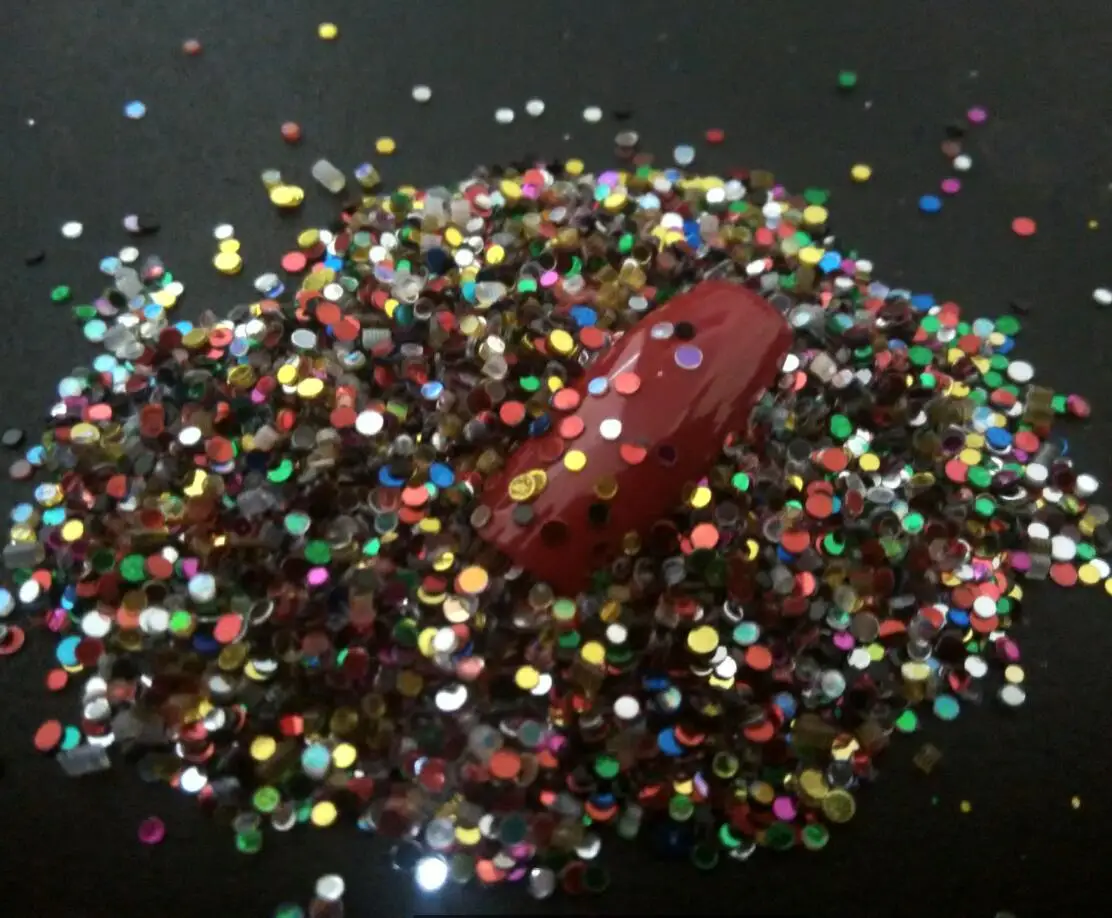 2g/10g ногтей круглые Блестки цветные точки смешанные цвета Блеск diy декоративные