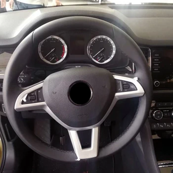 

For Skoda Karoq 2017 2018 Car Styling Car Interior Steering Wheel Button Frame Cover Trim ABS Plastic Auto Accessories