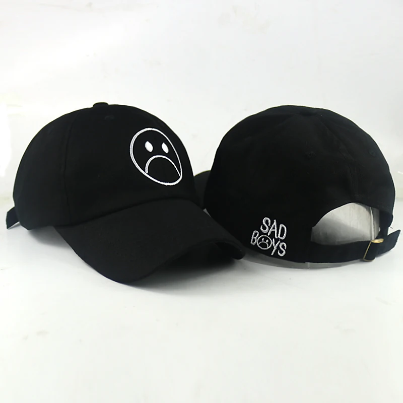 Sad Boys dad шляпа Регулируемый хлопок Harajuku Скейтборд Шапки плач лицо бейсбольная