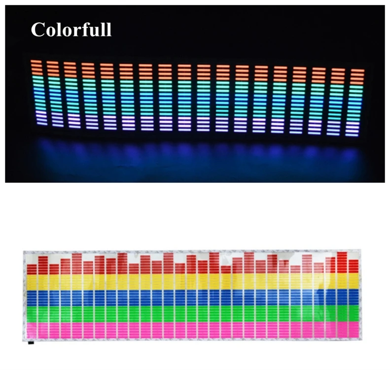 OKEEN, новинка, 45*11 см, Led, EL лист, музыкальный светильник, лампа, звук, эквалайзер, украшение, стиль, красный, красочный, вспышка, автомобильная наклейка, музыкальный ритм