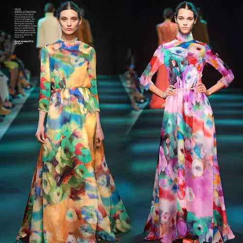 

135cm width Free shipping 100% pure printed silk chiffon fabric floral pattern for summer dresses blouse scarf 2 colors SF-BP26