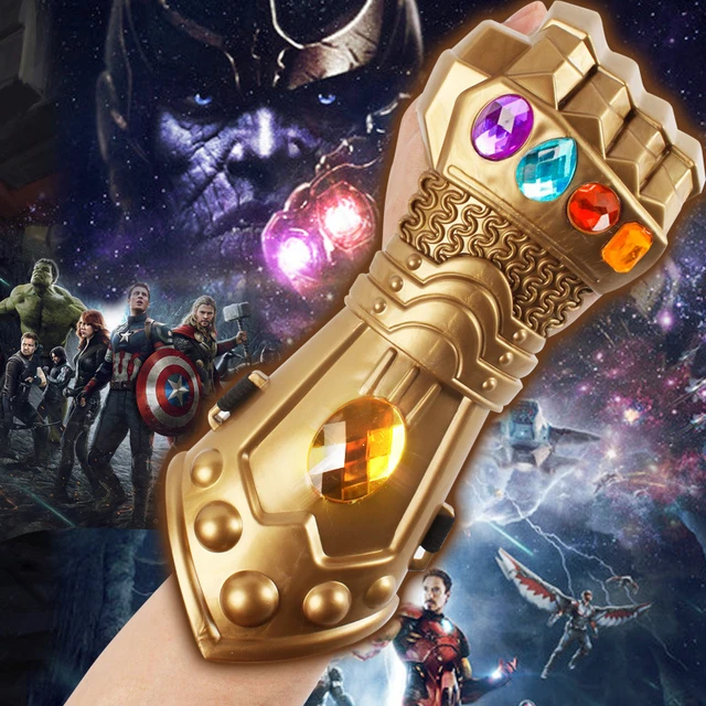 Marvel Iron Man infinito pietra Thanos guanti Avengers 1:1 supereroe armi guanto  di sfida LED guanti leggeri Cosplay capitano America Kid - AliExpress