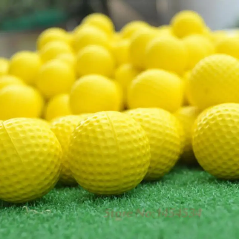 Эластичный внутренний мячик для гольфа, мягкий игровой мяч, желтый шарик из ПУ для гольфа, тренировочные эластичные пенопластовые губки для гольфа, резиновые мячики в оболочке