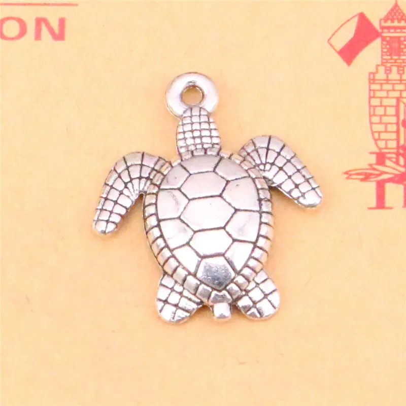 8pcs Tibetan Silver Plated tortoise turtle sea Charms Pendants for