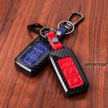 

Carbon Fiber Leather Car Remote Key Case Fob Cover Car Keychain For Honda Civic 2017 Accord Fit CRV CR-V XRV Crosstour HRV JAZZ