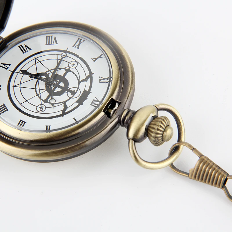 3 вида цветов Стальной алхимик карманные часы ожерелье Косплэй Эдвард Элрик с цепью