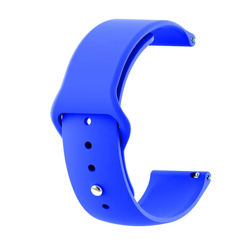Чистый цвет 20 мм 22 мм силиконовый сменный Браслет для Moto 360/Ticwatch 2/samsung gear/Iwatch/huawei Watch 2/Xiaomi Watch ремень - Цвет ремешка: sky blue
