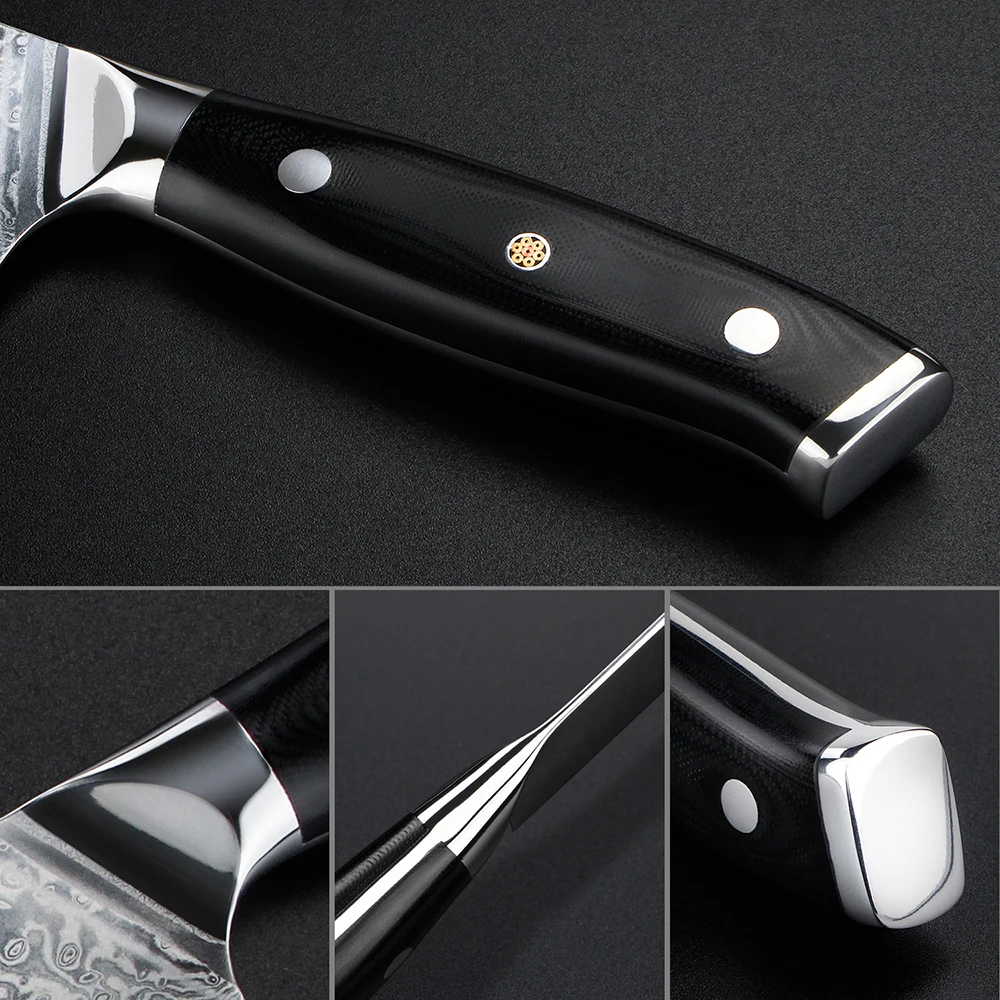 Нож клинок BIGUNNY Nakiri Knife7 дюймов дамасский Овощной Кливер лезвие из нержавеющей