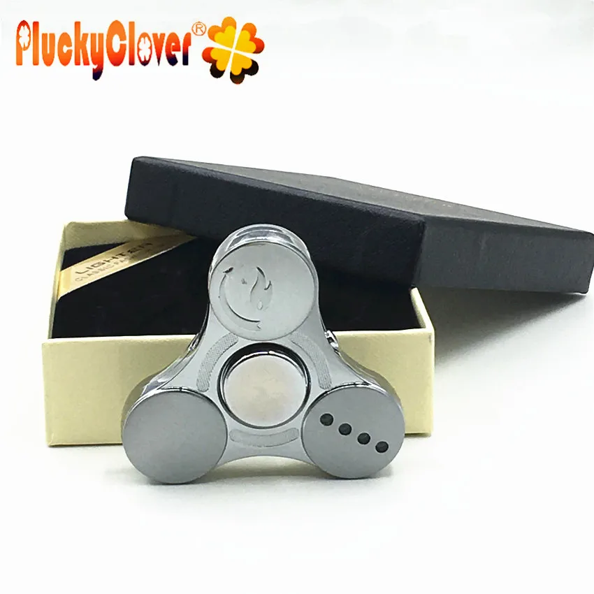 1 pc Fid Spinners Lighter Gold Finger Metal Handspinners LED
