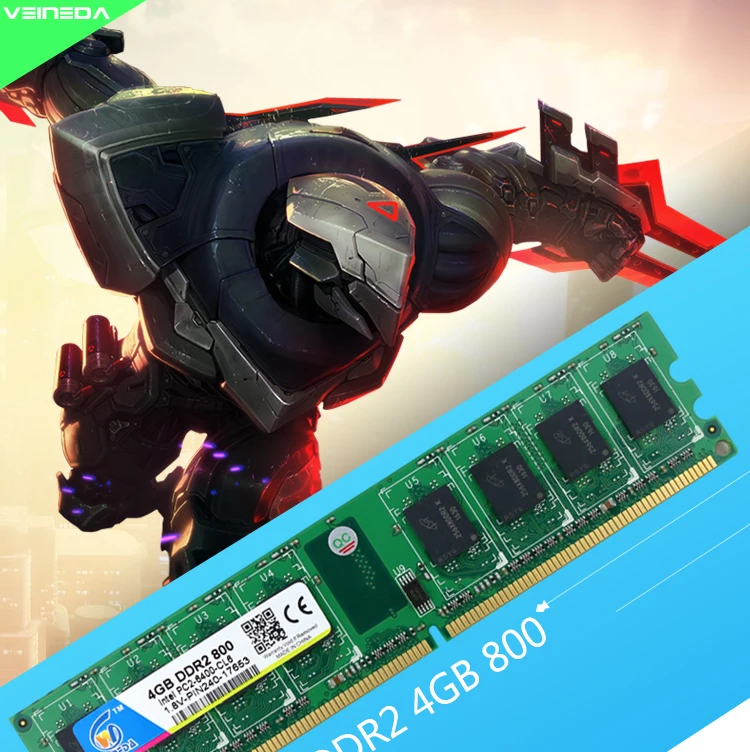 VEINEDA DDR2 16 Гб 4x4 Гб ddr 2 800 МГц PC2-6400 память оперативная память Suporrt ddr2 16 Гб оперативная память для настольных ПК Совместимость Intel и AMD Mobo