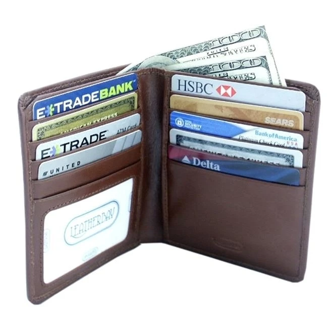 Leatherbay 50109 Double Fold Leather Wallet Antique Tan