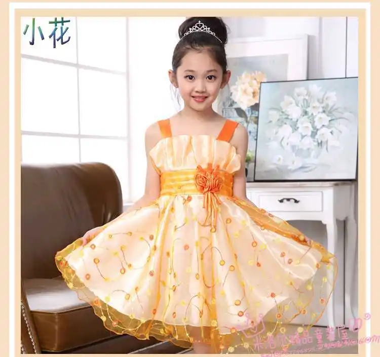 

New Design Summer Style Girls Solid Dress Kids Voile Lace Princess One-Piece Female Children Rhinestone Flower Sundress H3845