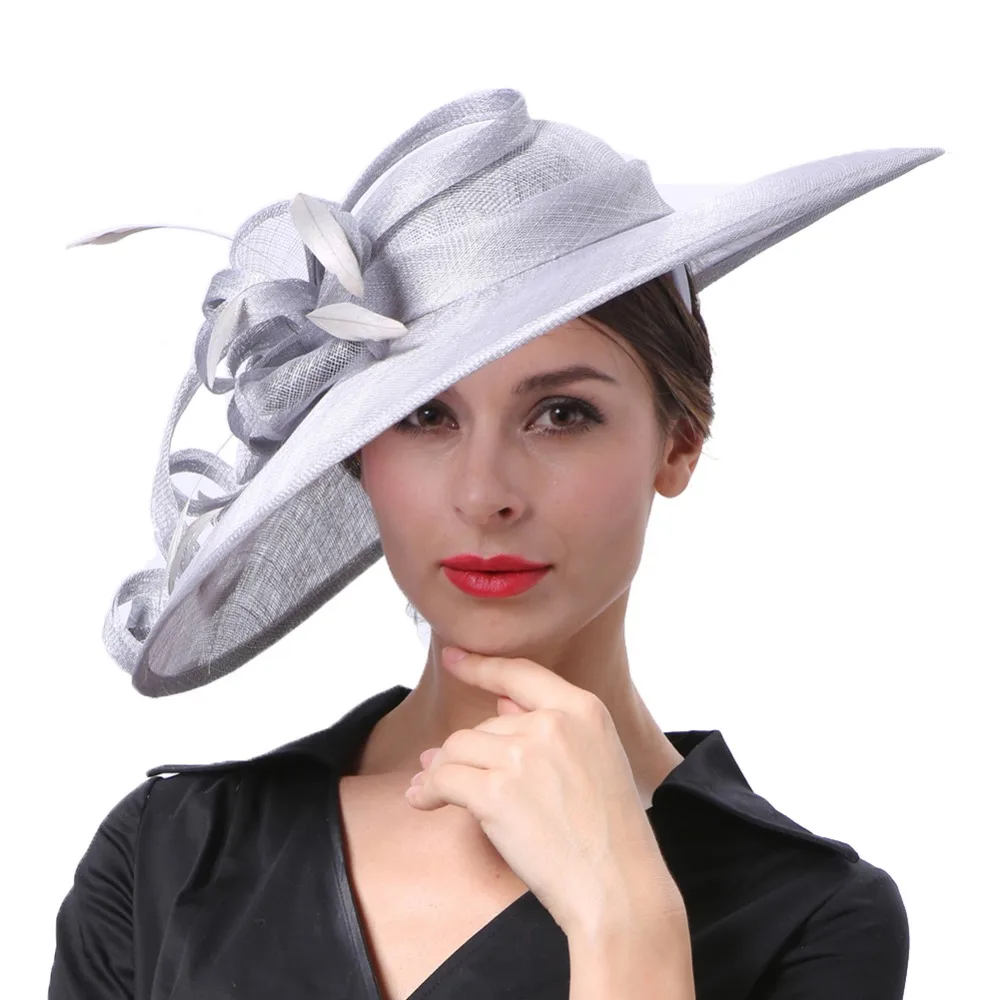 Giugno del Giovane Donna Cappelli Larghi del Bordo Argento Colore Speciale  Design Nuovi Arrivi Moda Accessori di Cerimonia Nuziale Della Signora  Sinamay Partito Usura|wide brim|hat wide brimfashion hat - AliExpress
