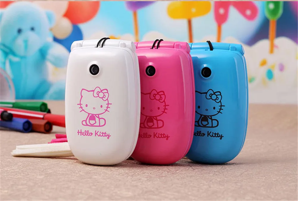 2016 Hello Kitty Flip Cute Small Mini Mobile Cell Phone Best For Kids ...