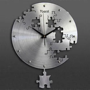 

peculiar Living room wall clock fashion Large pocket watch metal art gear wall clock pendulum modern design clock